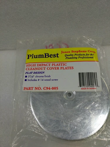 PLUMBEST  5-1/4" Chrome Finish High Impact Plastic Cleanout Cover Plate(20D3 - Picture 3 of 5