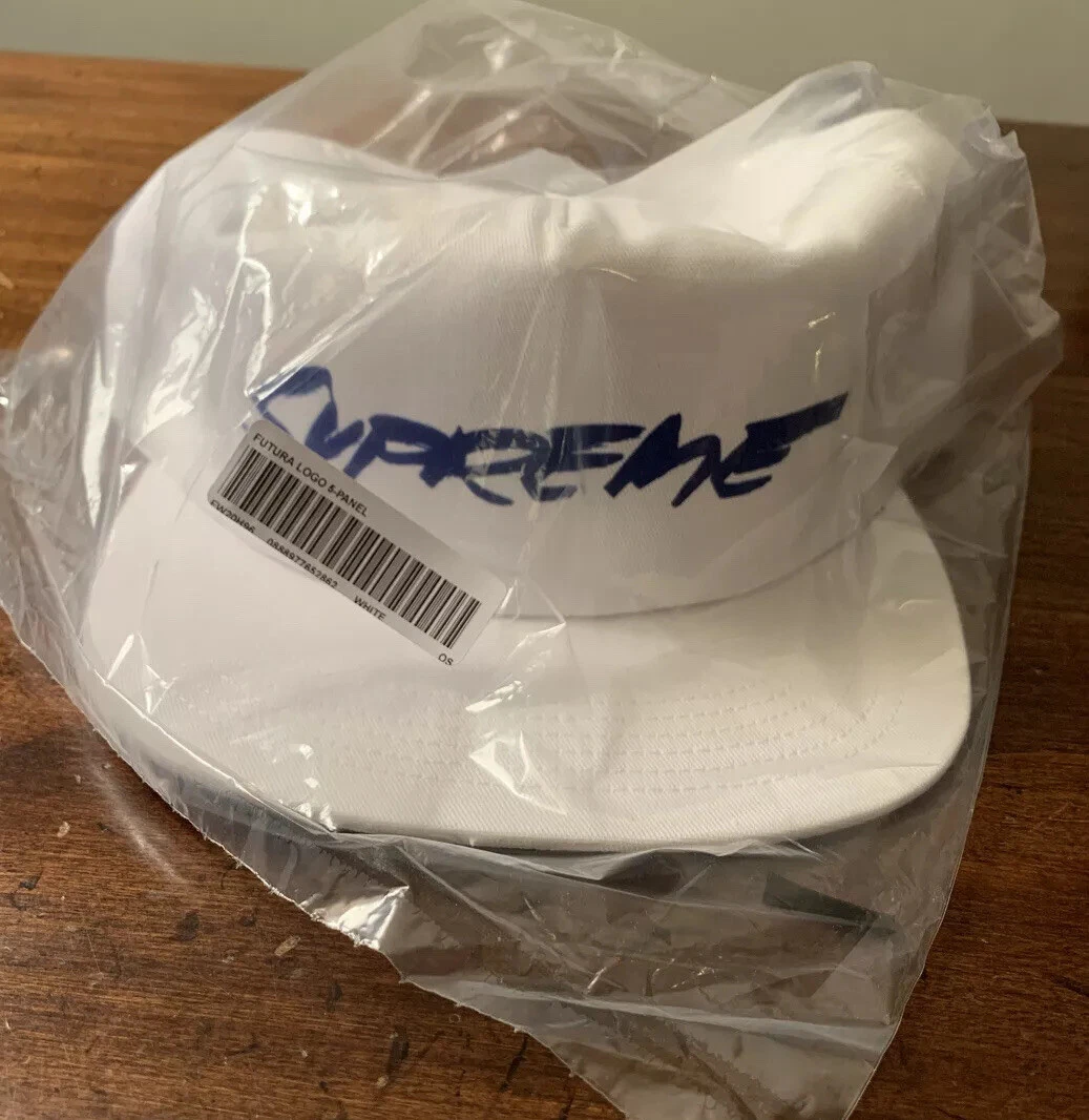 SUPREME FUTURA LOGO 5 PANNEAUX CHAPEAU BLANC FW20 SEMAINE (100% AUTHENTIQUE) NEUF