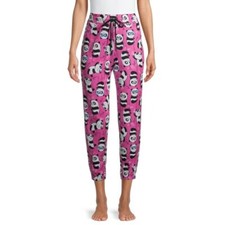 Panda Life NEW  Woman's Briefly Stated Printed Sleep Jogger size M Pink/black