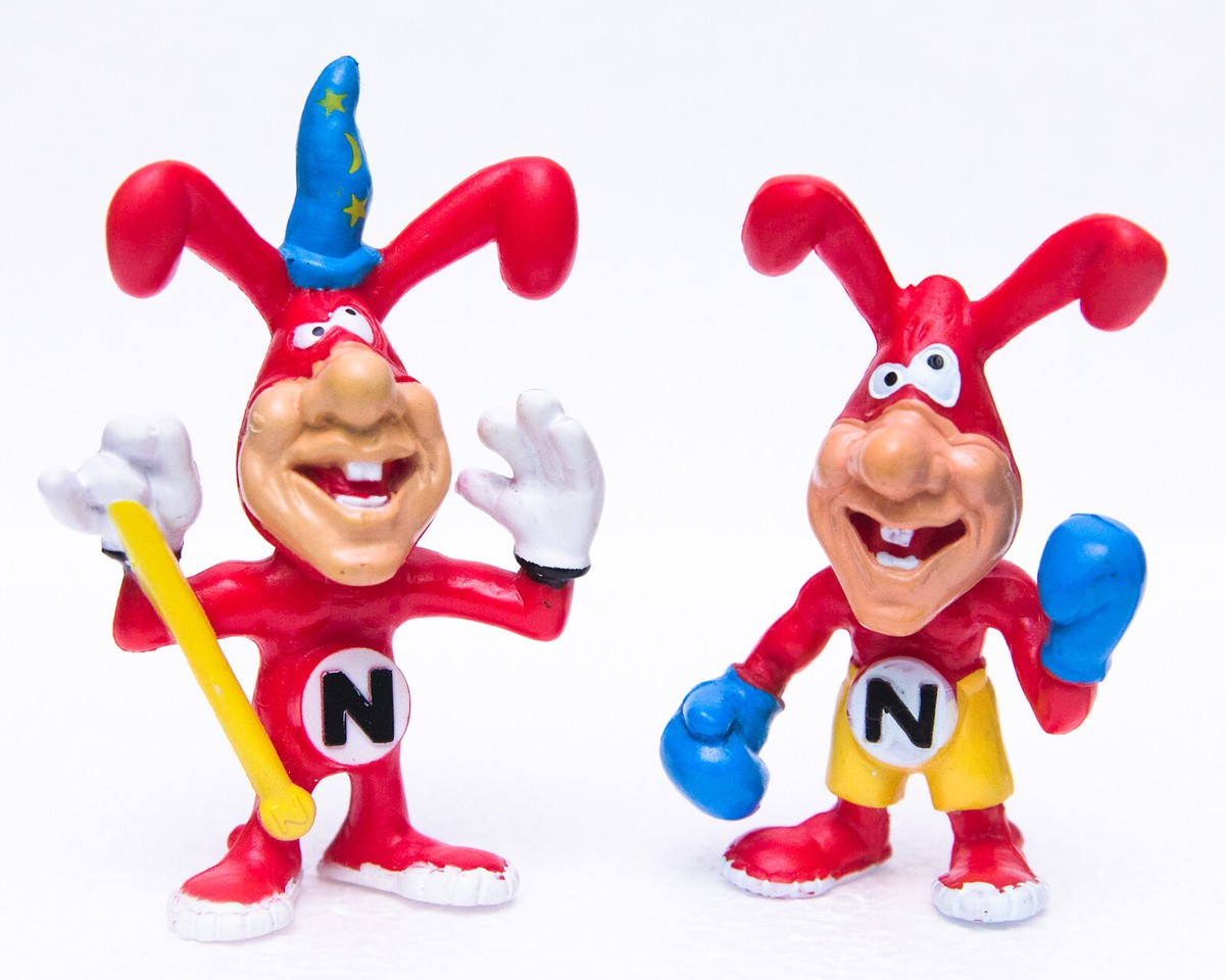 Vintage 1988 Domino's Pizza NOID Boxer & Wizard PVC Figures