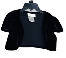 Brooke Lindsay Collection Girls Short Sleeve Black Velvet Bolaro Size 5