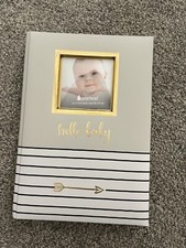 NEW HELLO BABY MEMORY BOOK / SCRAPBOOK ALBUM PALE GRAY NWT - GIFT