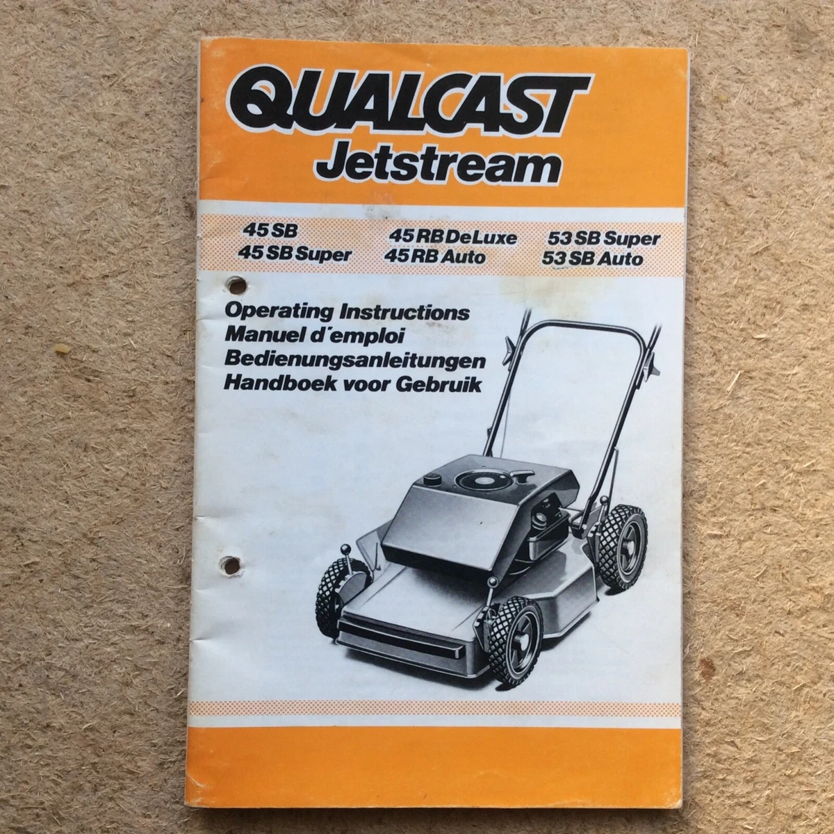 vintage 1970s QUALCAST JETSTREAM lawnmower operators manual parts list