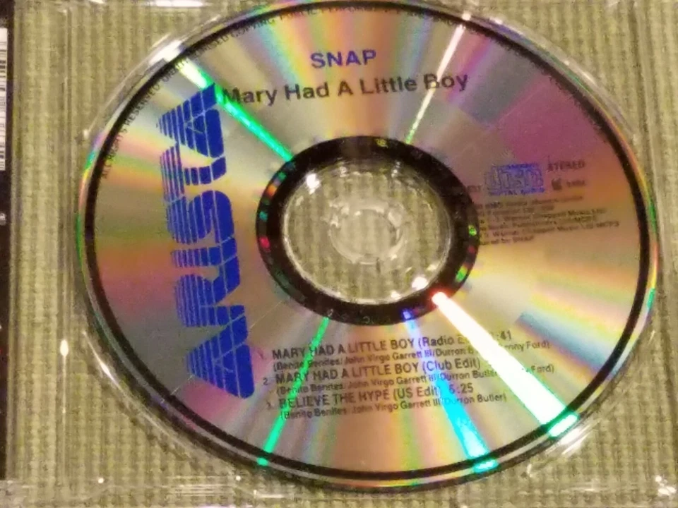 SNAP MARY HAD A LITTLE BOY RARE 3 TRACK IMPORT REMIX CD SINGLE FREE SHIPPING Foto 3 de 3
