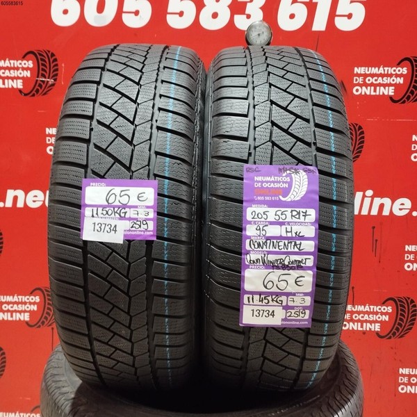 2x 205 55 R17 95H CONTINENTAL CONTI WINTER CONTACT RSC M+S* 7.3/7.3MM REF. 13734