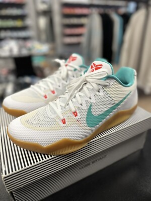 Size 13 - Nike Kobe 11 EM Low Summer 2016 Miami White Teal 