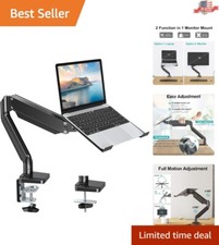 Space-Saving Adjustable Laptop Desk Mount for 13"-32" Monitors - VESA Compatible