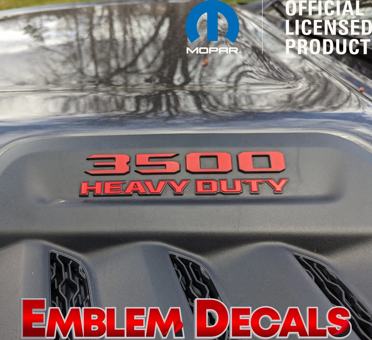 Ram 1500 TRX Hood Overlay Decal – 6.2L Supercharged Emblem For 2021-2024