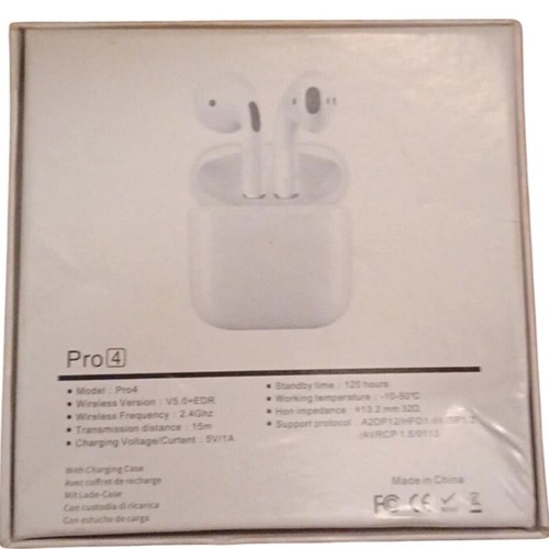Pro 4 Wireless Bluetooth Headset Earbuds Headphones With Charging Case - Picture 2 of 4
