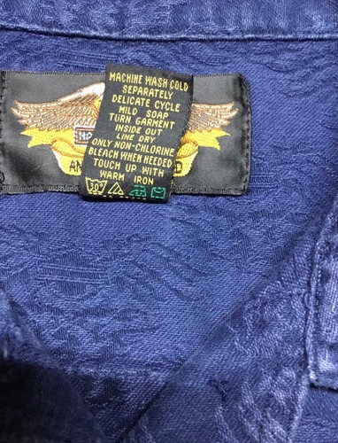 Harley Davidson Womens Blue Denim Jacket Size S Button Front Long Sleeve - Picture 5 of 8