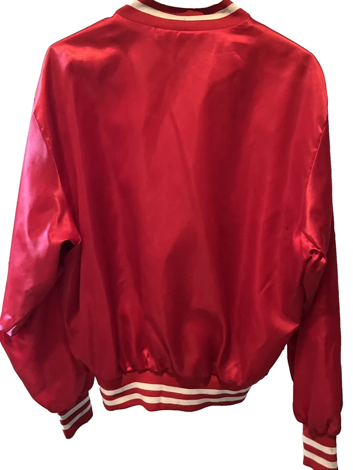 Chaqueta cortavientos vintage RJ Reynolds talla grande roja satinada años 80 tabaco WINSTON Foto 4 de 4