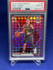TRAE YOUNG 2019-20 PANINI MOSAIC PINK CAMO PRIZM #182 PSA 10 GEM MINT