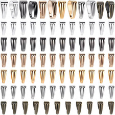 1 Box 600Pcs 6 Colors Silver Pinch Clip Clasp Gold Pendant Bails Bulk Snap on Ba