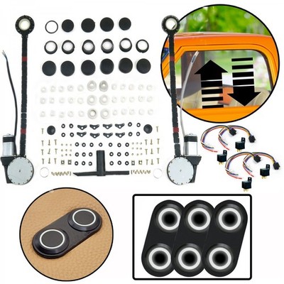 2-Door Univ Power Window Kit w/3 ABA23 - Daytona Black Switches Wht Illumination