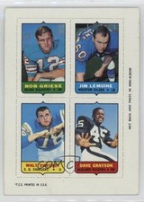 1969 Topps Mini-Cards (4-in-1) Bob Griese Jim LeMoine Walt Sweeney HOF 0vs7