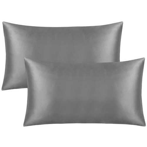 2 Pack Zipped Satin King Pillowcases for Hair and Skin, Silky and Super Soft ...