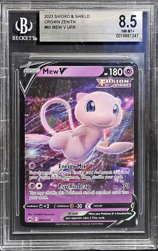 2023 Pokémon Sword And Shield Crown Zenith Mew V #60 URR Fusion Strike BGS 8.5