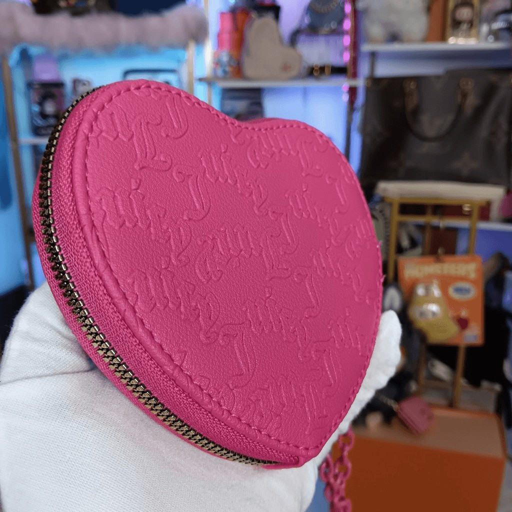 Juicy Couture Barbie Pink Heart Shape Large Size Bag Charm Card Case image 4