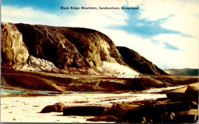 #ad #ad Postcard Black Ridge Mountain Sondrestrom Greenland Denmark c1953 B3 $3.47
