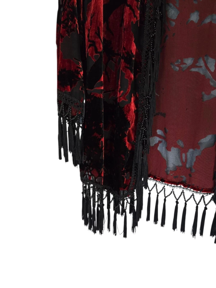 Half Moon Bay Elegant Red and Black Velvet Cape Sz Ps - Image 4 of 4