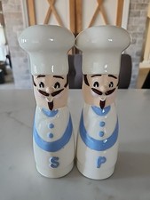 Tall Chef Salt  Pepper Shaker Set Marked 1985 - 000818