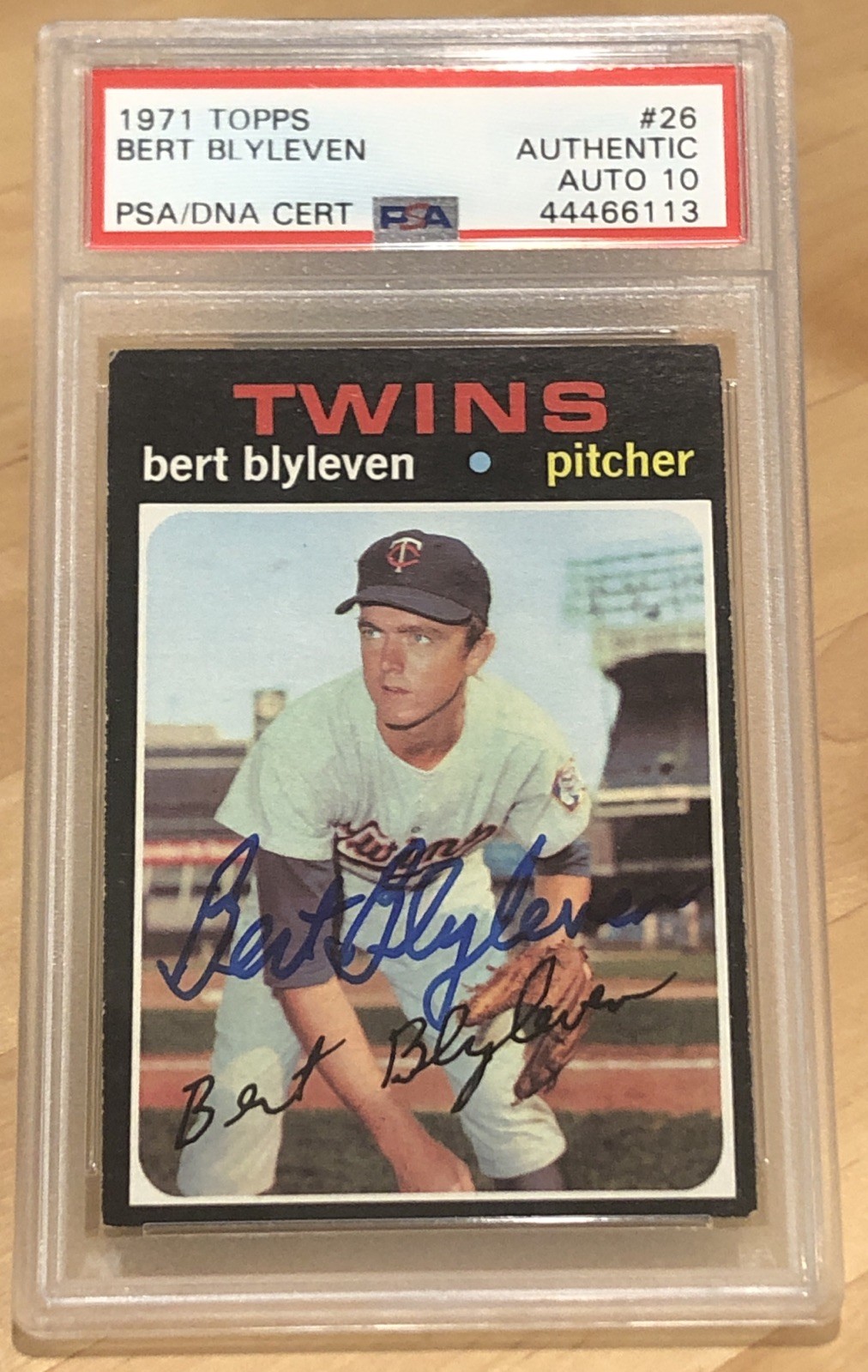 BERT BLYLEVEN PSA AUTH 1971 TOPPS #26 ROOKIE DNA 10 AUTO RC TWINS