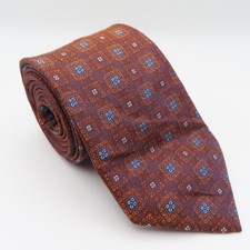 Jos A Bank Tie Silk Orange Red Blue Floral 3.25" 58" Reserve