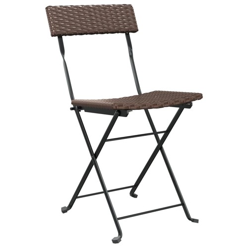 Muebles de cafeterÃa plegables 3 piezas ratán sintético marrón - Imagen 4 de 11