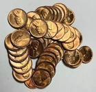 1955-P copper Lincoln Cents (Roll of 50), CHOICE UNC. RED