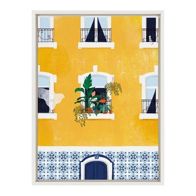 Kate and Laurel Sylvie Lisbon Framed Canvas Wall Art by Maja Tomljanovic, 18x...
