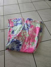 Vintage Lilly Pulitzer Patchwork Cropped Pants Pink Blue 8