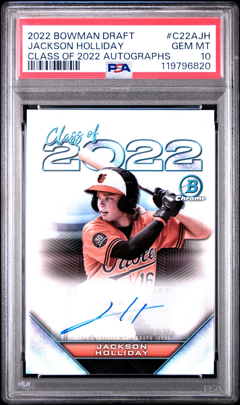 2022 Bowman Draft - Class of 2022 Autographs Jackson Holliday #C22A-JH /250 (AU,