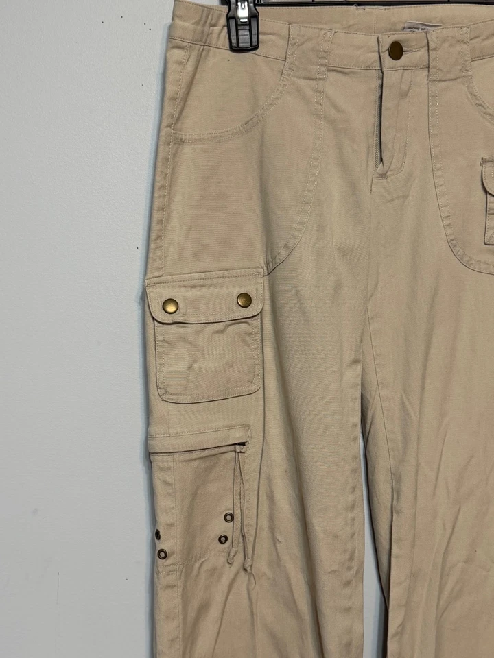 Pantalones cargo Monroe & Main Y2K utilitarios para mujer talla 6 tiro bajo acampanados ropa de calle Foto 3 de 4