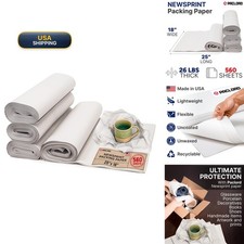 Paclord 560 Newsprint Packing Paper Sheets 25" x 18" Made in USA
