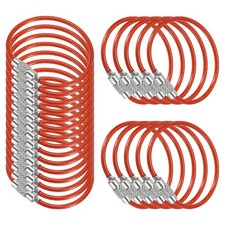 3.9 Inch Wire Keychain Cable, 25 Pack Key Ring Loop, Red