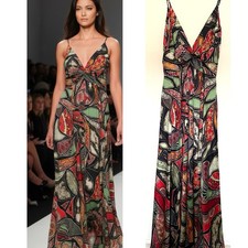 Akira Maxi Dress Women’s Sz Large Lightweight Multicolor with a Slit on the Side