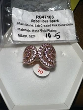 Bomb Party OG Ring SIZE 10 “Rebellious Spark” Pink 🩷 Corundum Rose Gold Plating