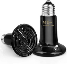 Ceramic Heat Emitter,150W Reptile Heat Lamp Bulb, No Light for Amphibian