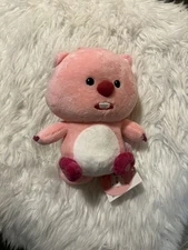 Zanmang Loopy Original Sitting Pink Soft Plush Beaver Doll  Stuffed Animal New