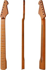 22 Fret Canadian Roasted Maple ST-style Electric Guitar Neck Cow Bone Nut 9.5"