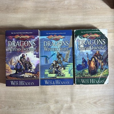 Dragonlance Chronicles Trilogy Paperback Book Set Weis Hickman D&D Fantasy