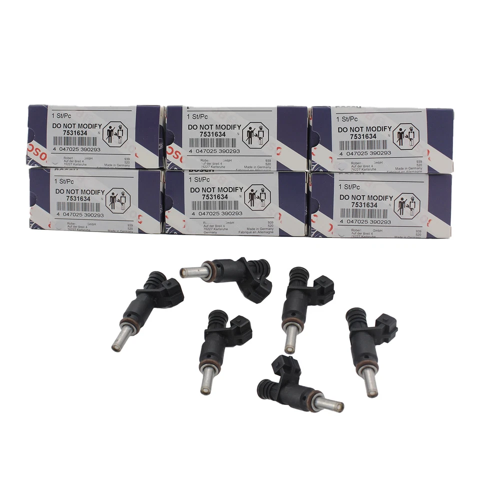 6x Fuel Injectors 7531634 for BMW 128i 328i E82 E90 2006-2012 3.0L N52 Foto 4 de 4