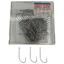 (100 COUNT) Eagle Claw 3/0 L253 Lazer Sharp Nickel Spinnerbait & Buzzbait Hooks