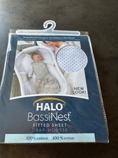 New Halo Bassinest Swivel  Glide Sleeper Fitted Sheet 100 Organic Cotton