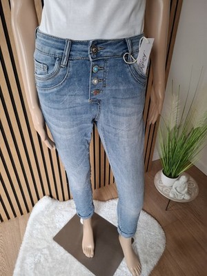   Jewelly wie Karostar BAGGY Boyfriend Jeans Hose in Blau JW2343