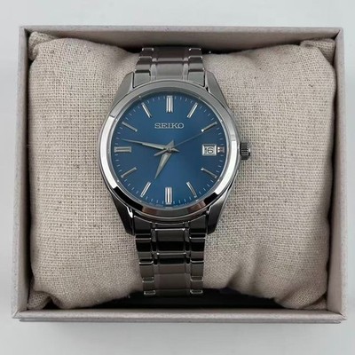 New Seiko Essentials SUR525 Blue Dial Stainless Steel Men's Quartz