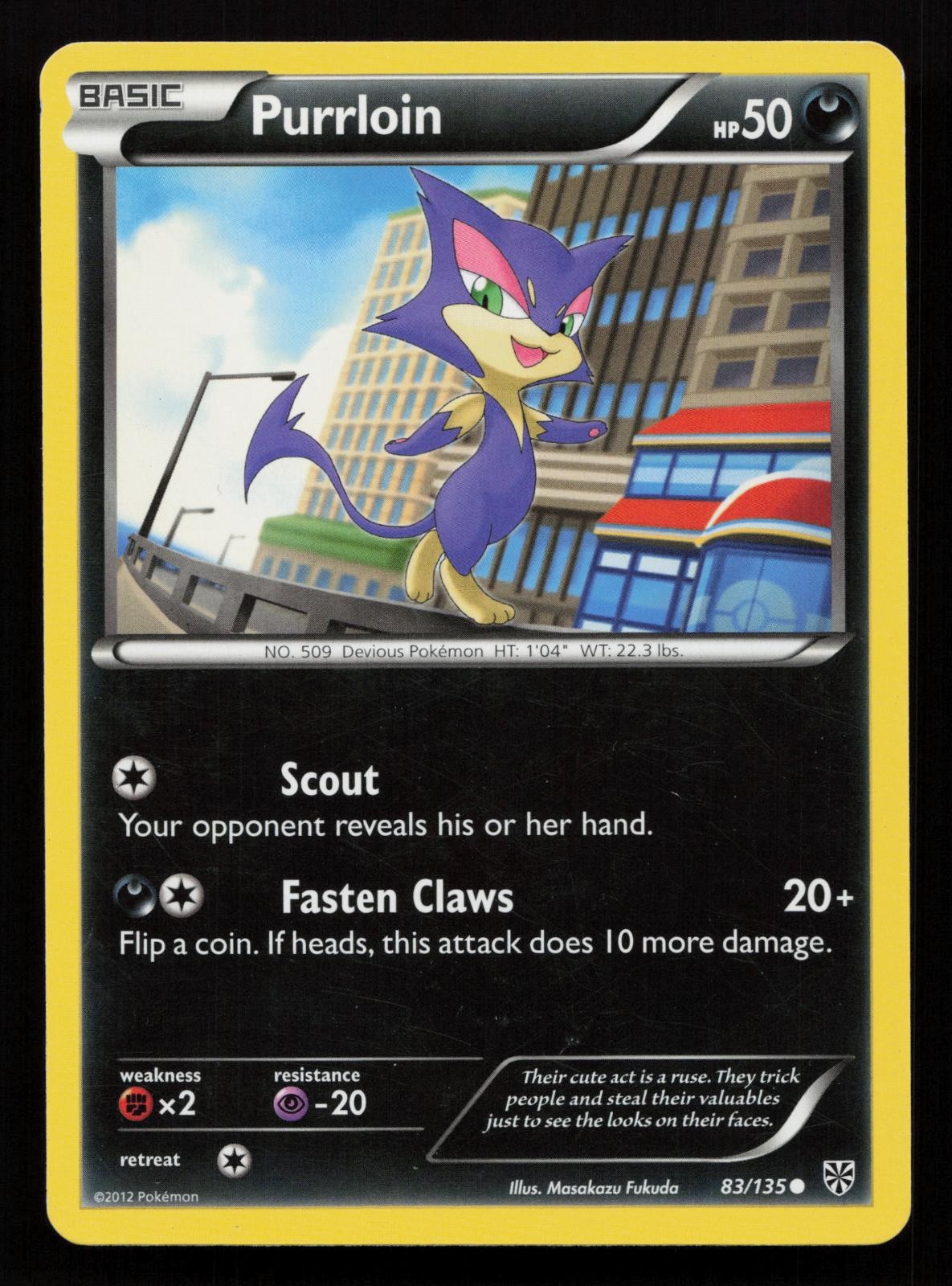 Purrloin 83/135 Common Plasma Storm Pokemon LP