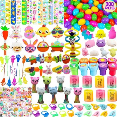 GDWDGJ 300pcs Easter Eggs with Toys Inside Bulk Filled Easter Egg Fillers 100...
