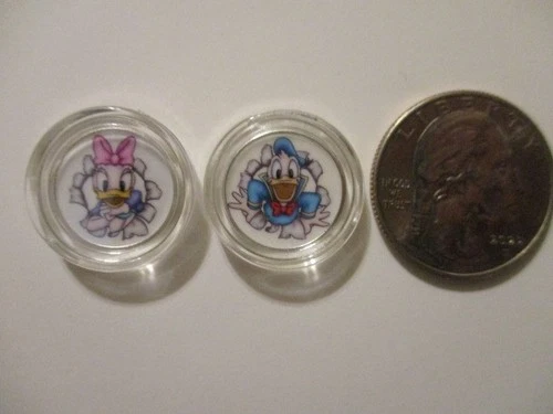 Donald & Daisy Duck 2-sided Set 1 Gram Each .999 Fine Silver Rounds