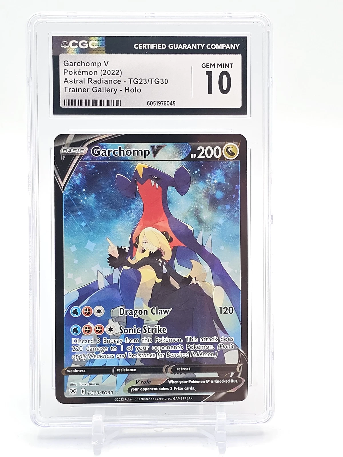 GARCHOMP V 2022 POKEMON ASTRAL RADIANCE TRAINER GALLERY HOLO #TG23 CGC 10 Q3855